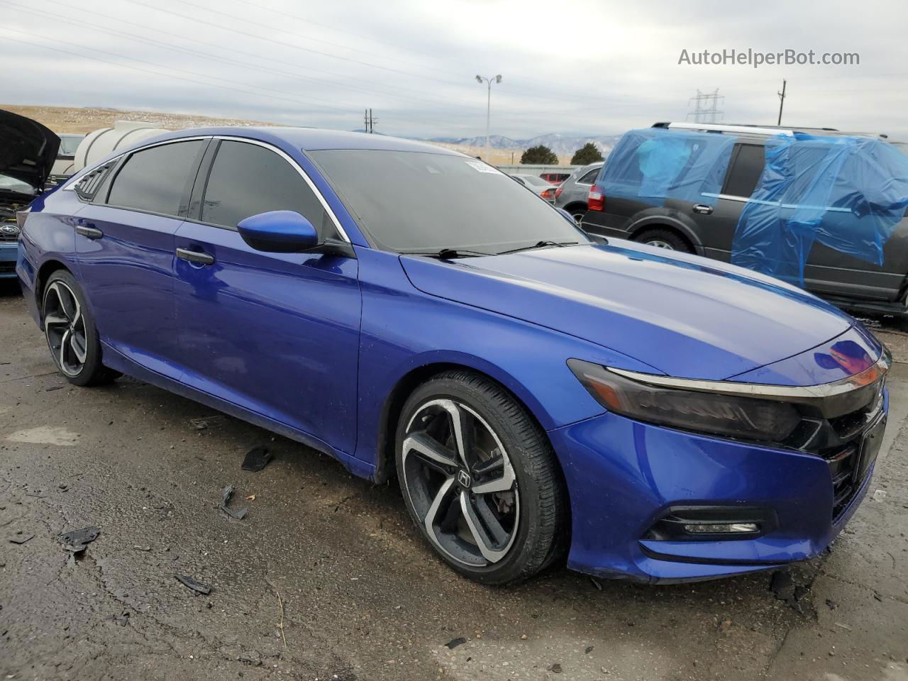 2019 Honda Accord Sport Blue vin: 1HGCV1F33KA054638