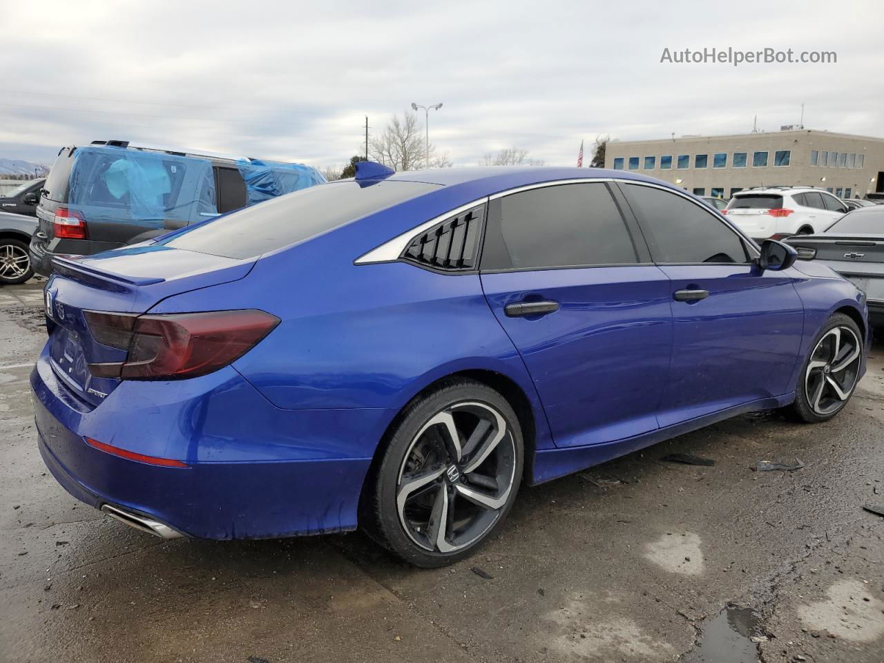 2019 Honda Accord Sport Blue vin: 1HGCV1F33KA054638