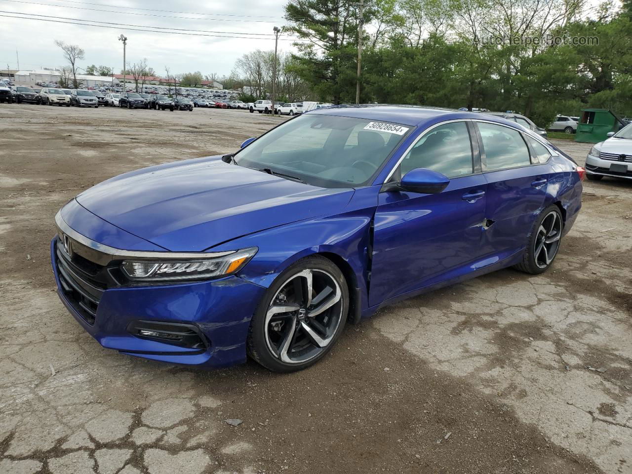 2019 Honda Accord Sport Blue vin: 1HGCV1F33KA140127