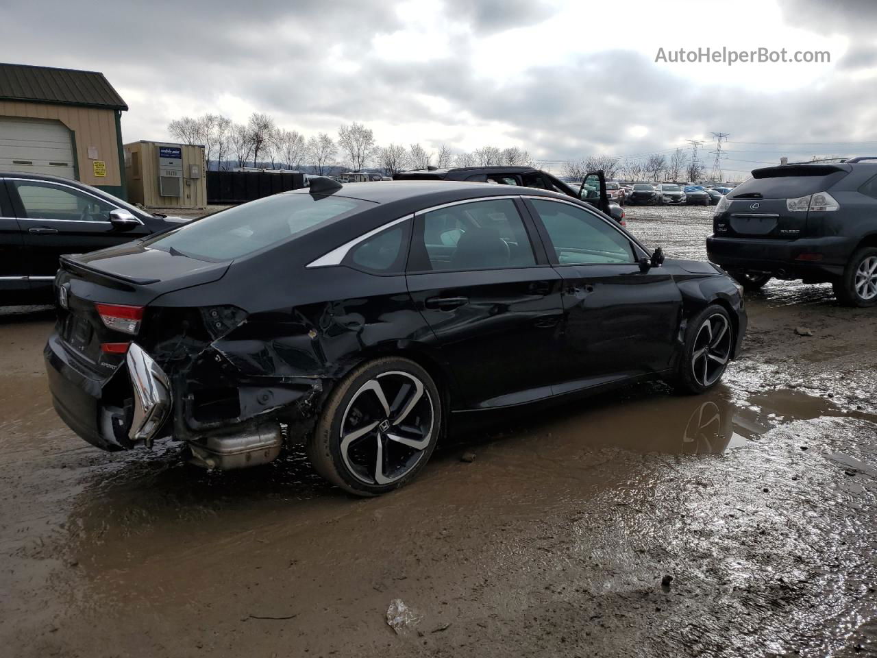 2019 Honda Accord Sport Черный vin: 1HGCV1F33KA142332