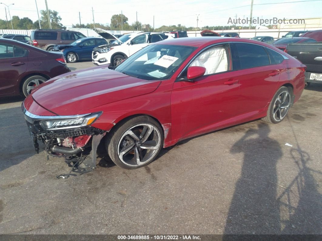 2018 Honda Accord Sedan Sport 1.5t Red vin: 1HGCV1F34JA002840