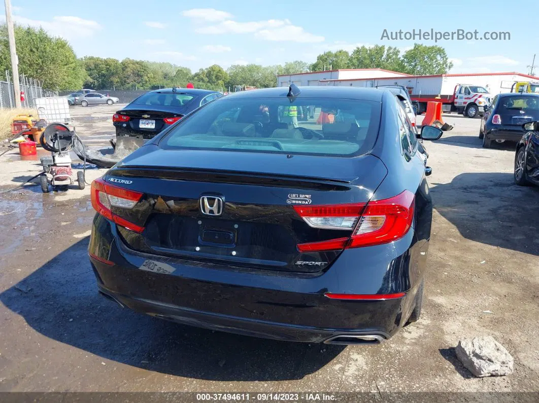 2018 Honda Accord Sport Черный vin: 1HGCV1F34JA039192