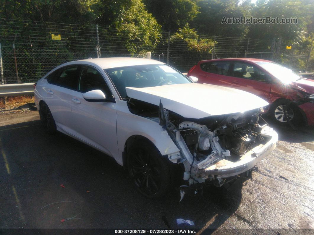 2018 Honda Accord Sedan Sport 1.5t White vin: 1HGCV1F34JA079840