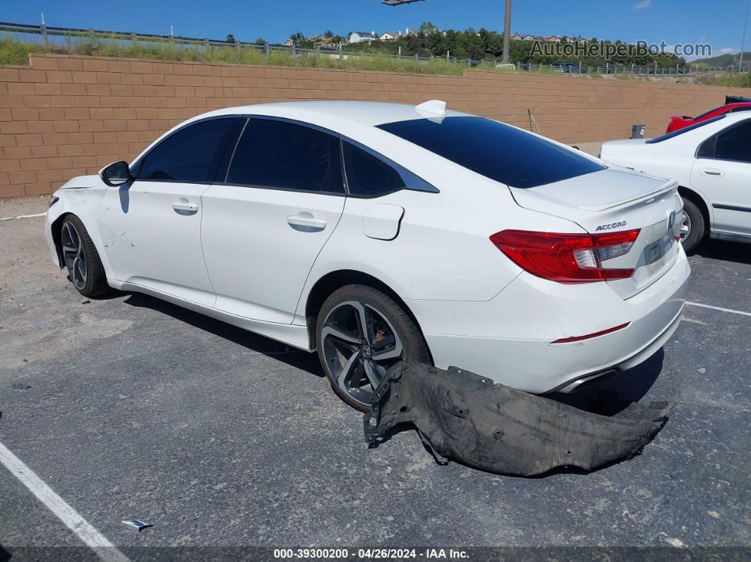 2018 Honda Accord Sport White vin: 1HGCV1F34JA179291