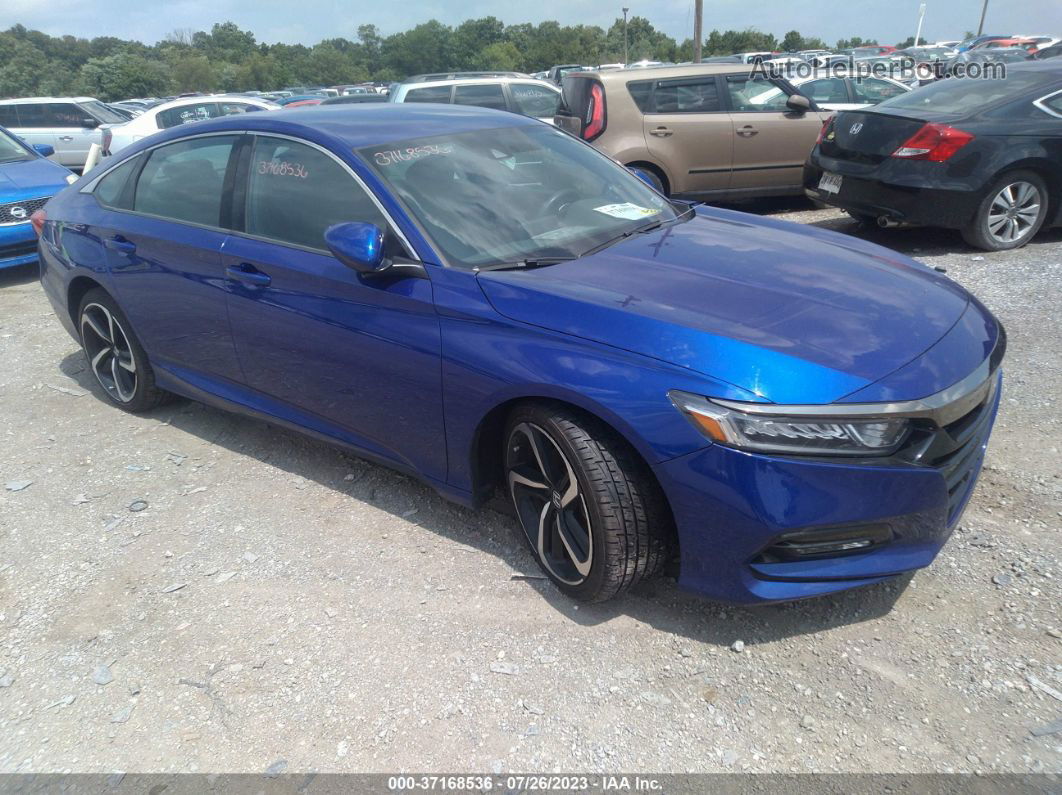 2018 Honda Accord Sedan Sport 1.5t Blue vin: 1HGCV1F34JA253339