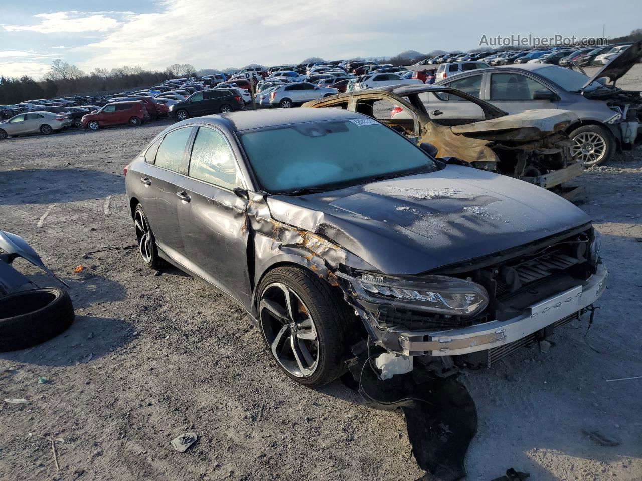 2019 Honda Accord Sport Gray vin: 1HGCV1F34KA013564