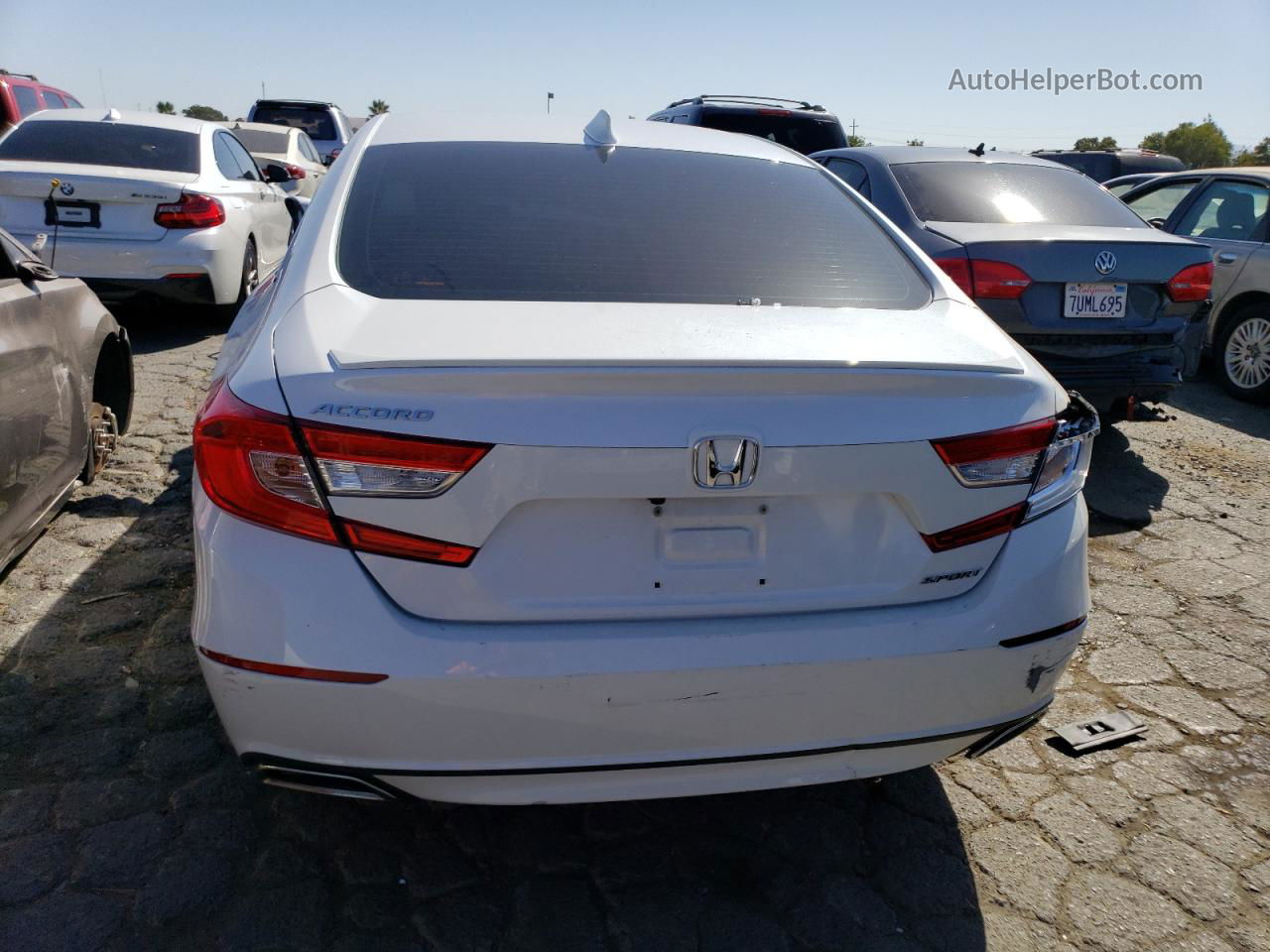 2019 Honda Accord Sport White vin: 1HGCV1F34KA022152