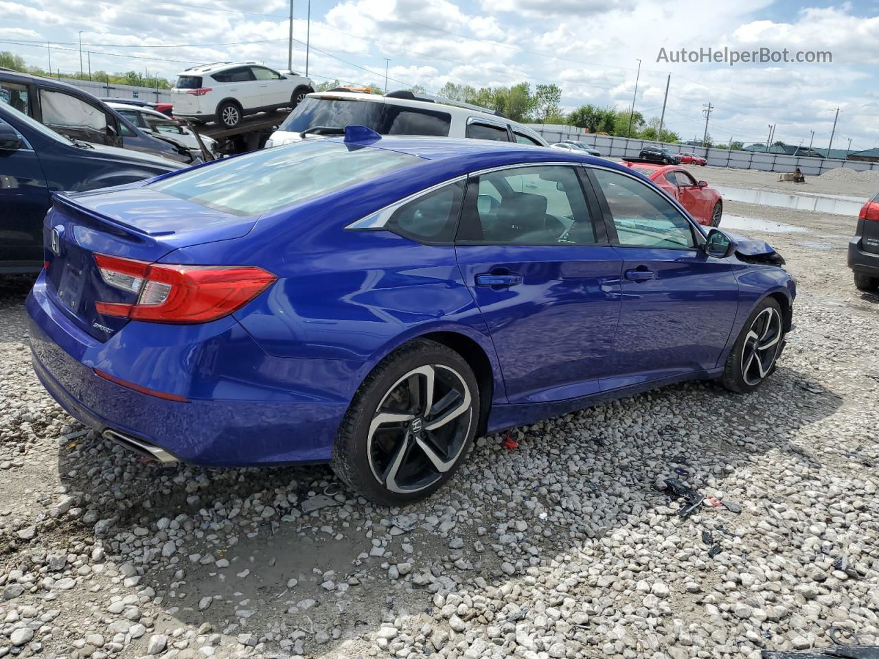 2019 Honda Accord Sport Blue vin: 1HGCV1F34KA139469