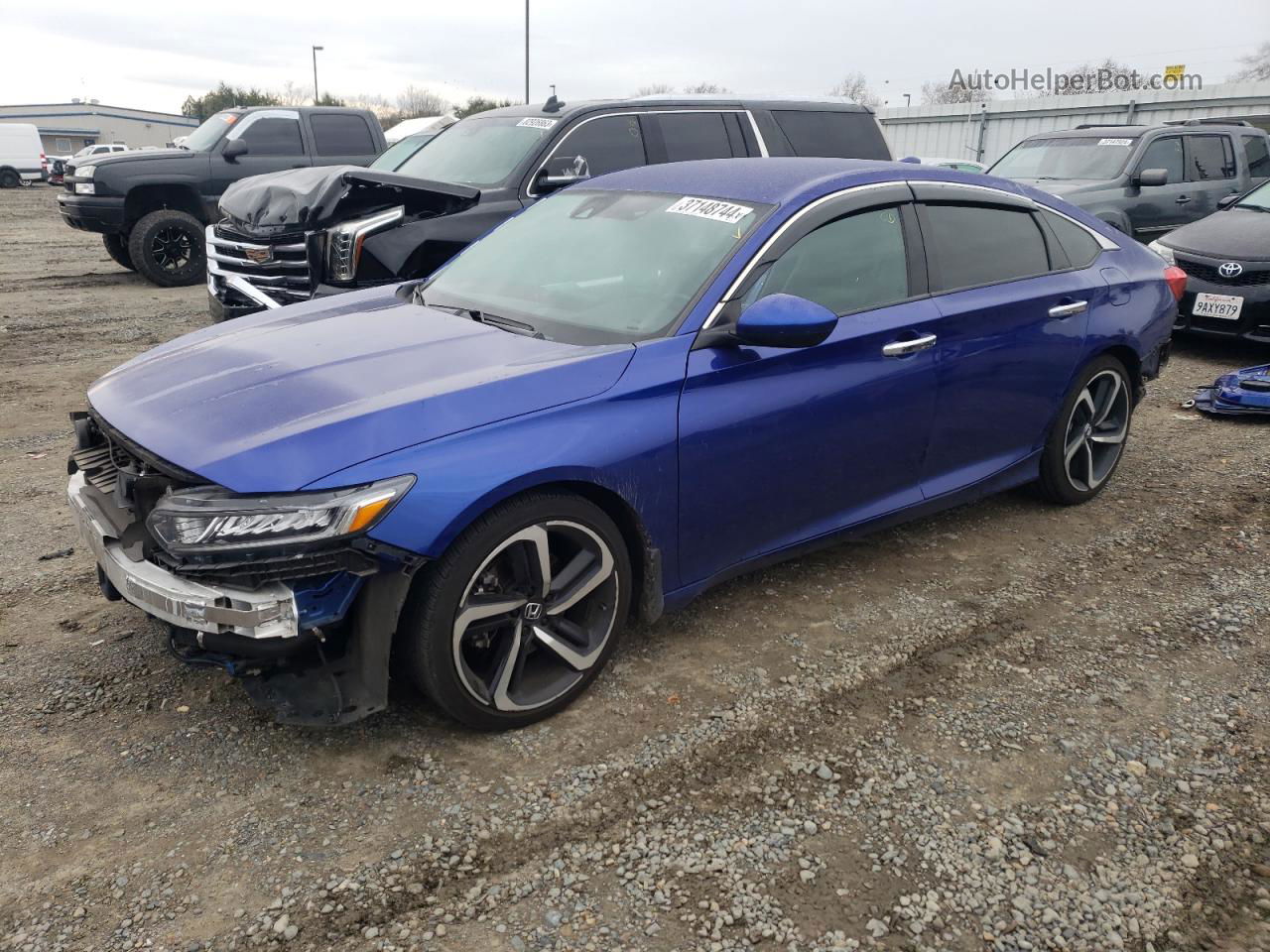 2019 Honda Accord Sport Синий vin: 1HGCV1F34KA140136