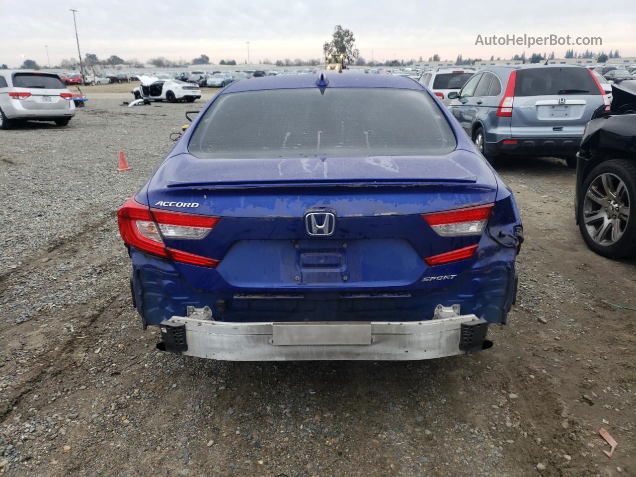 2019 Honda Accord Sport Синий vin: 1HGCV1F34KA140136