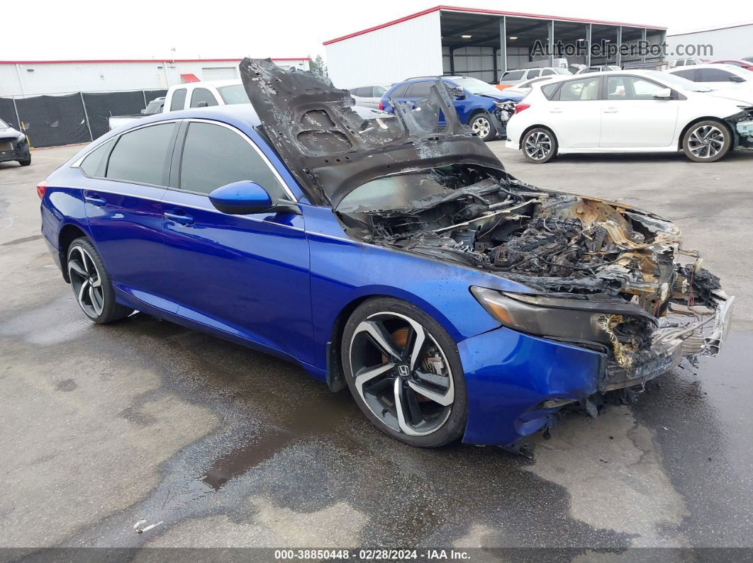 2018 Honda Accord Sport Blue vin: 1HGCV1F35JA187030