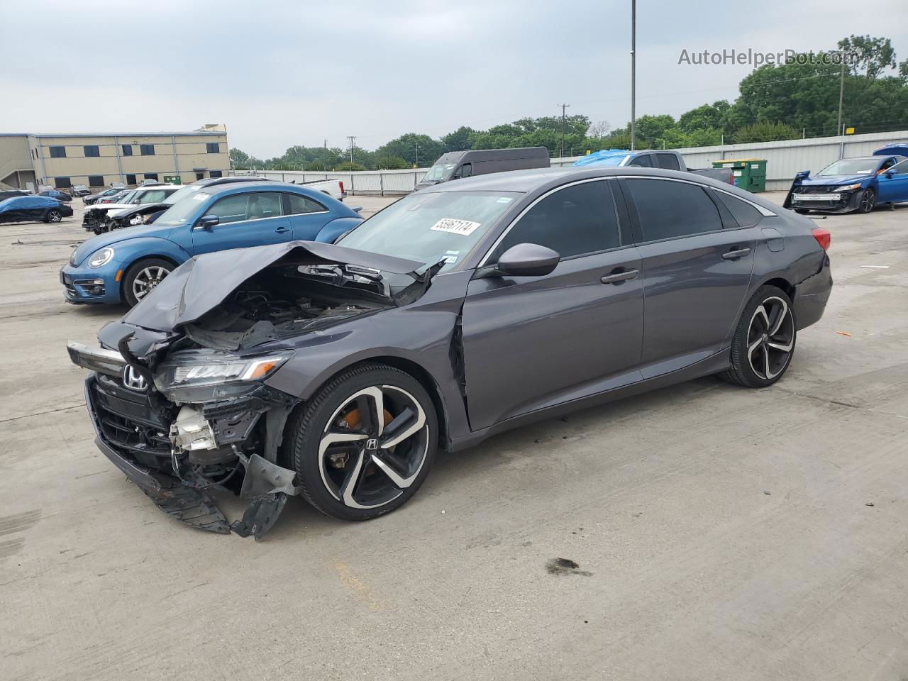 2018 Honda Accord Sport Gray vin: 1HGCV1F35JA215389