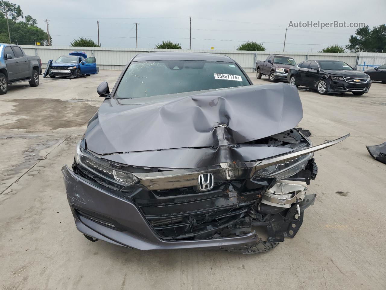 2018 Honda Accord Sport Gray vin: 1HGCV1F35JA215389