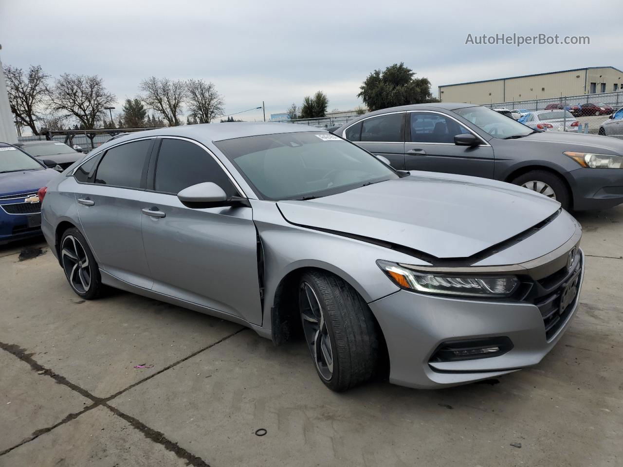 2018 Honda Accord Sport Silver vin: 1HGCV1F35JA238736