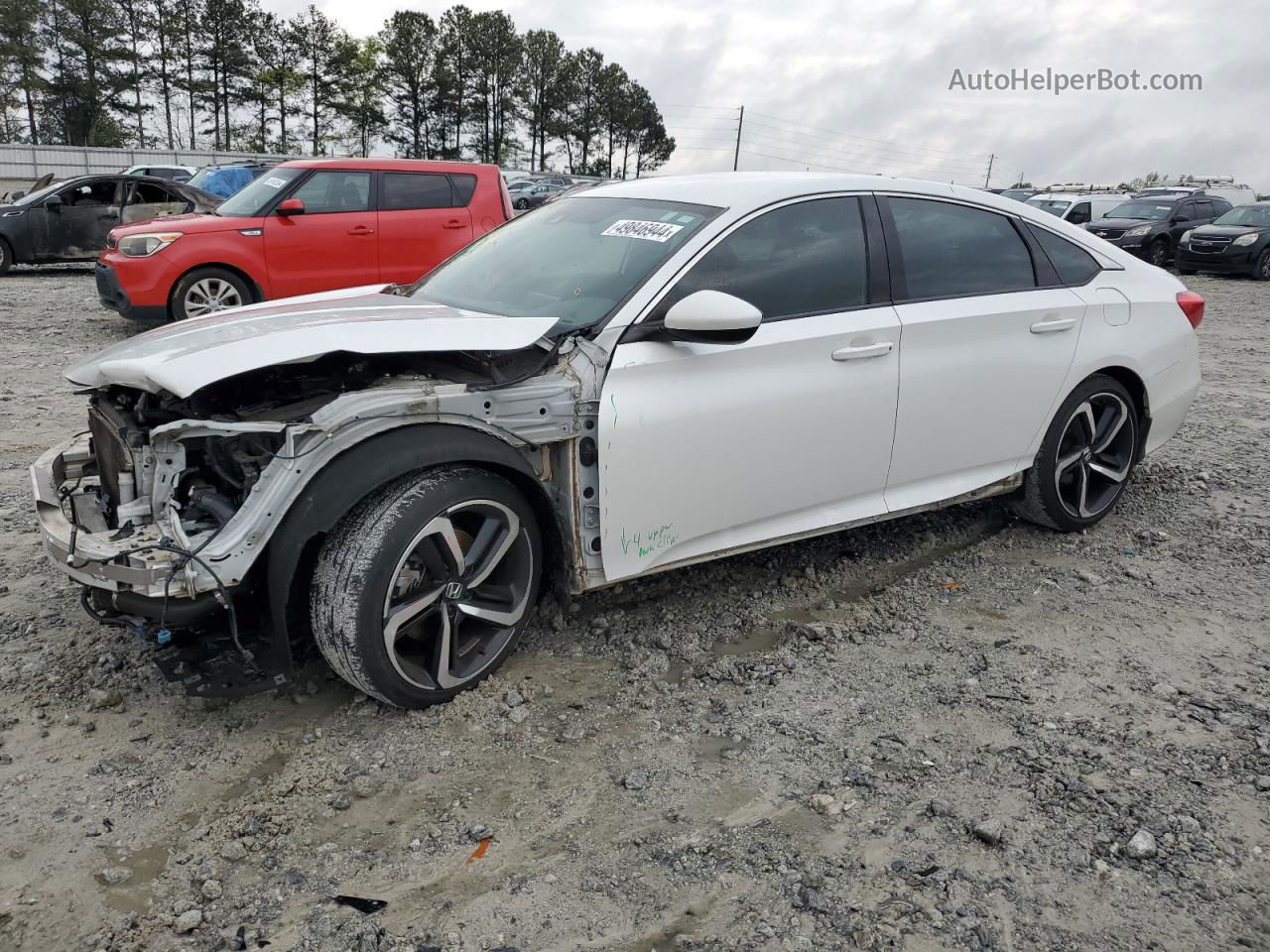 2019 Honda Accord Sport White vin: 1HGCV1F35KA081484