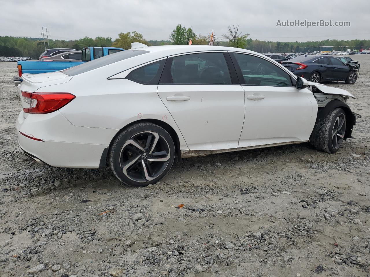 2019 Honda Accord Sport White vin: 1HGCV1F35KA081484