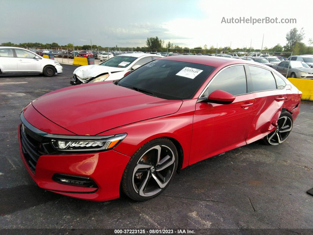 2019 Honda Accord Sedan Sport 1.5t Red vin: 1HGCV1F35KA088418