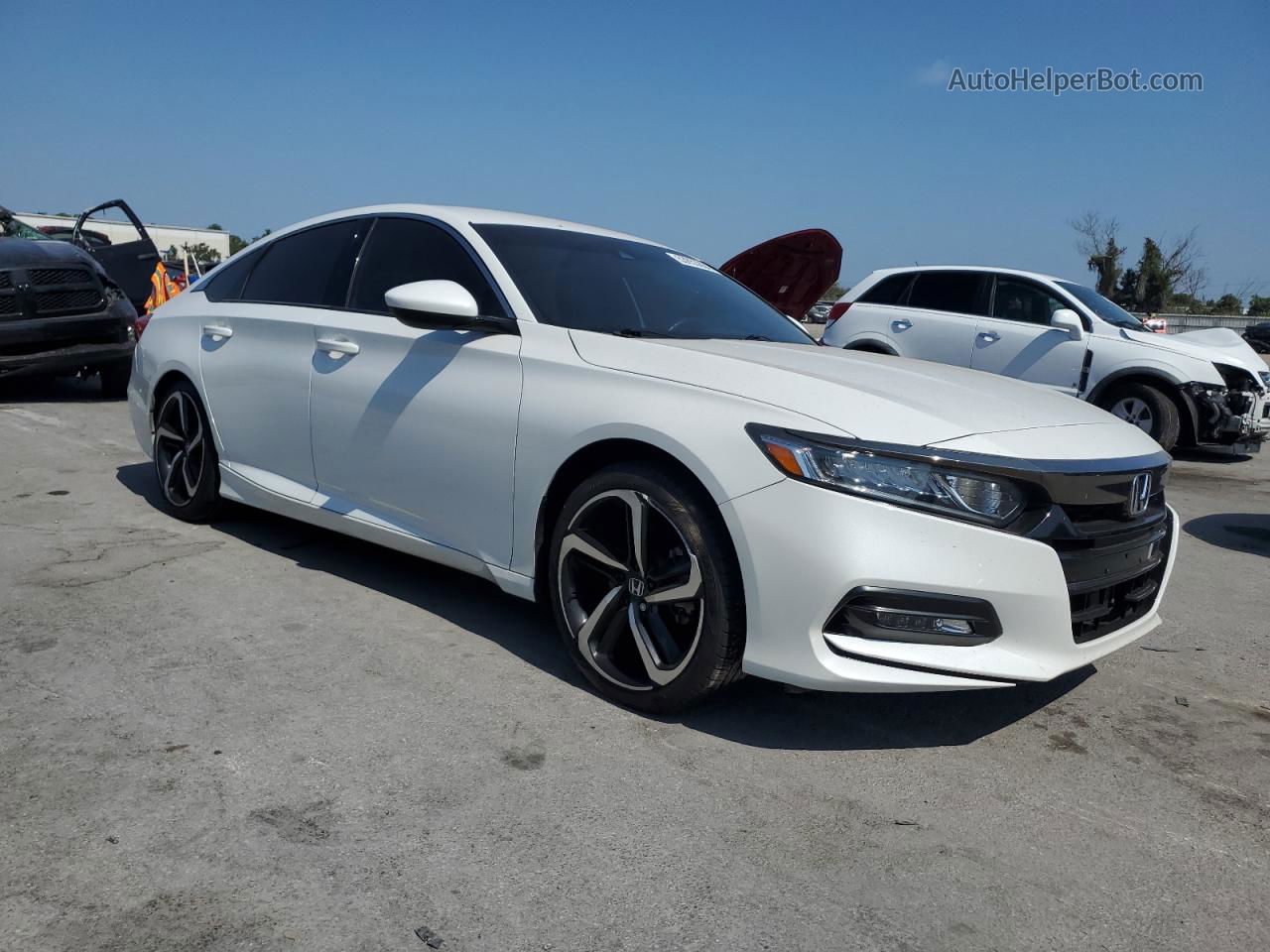 2018 Honda Accord Sport White vin: 1HGCV1F36JA014729