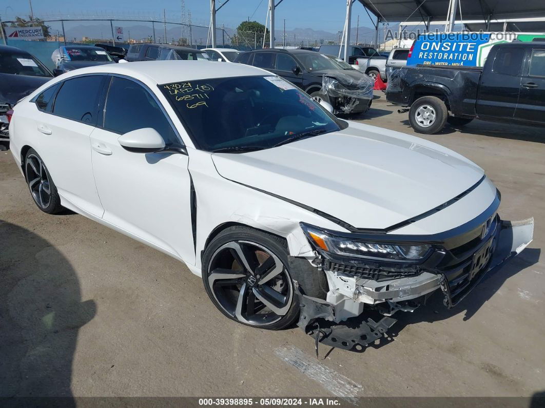 2018 Honda Accord Sport White vin: 1HGCV1F36JA097238