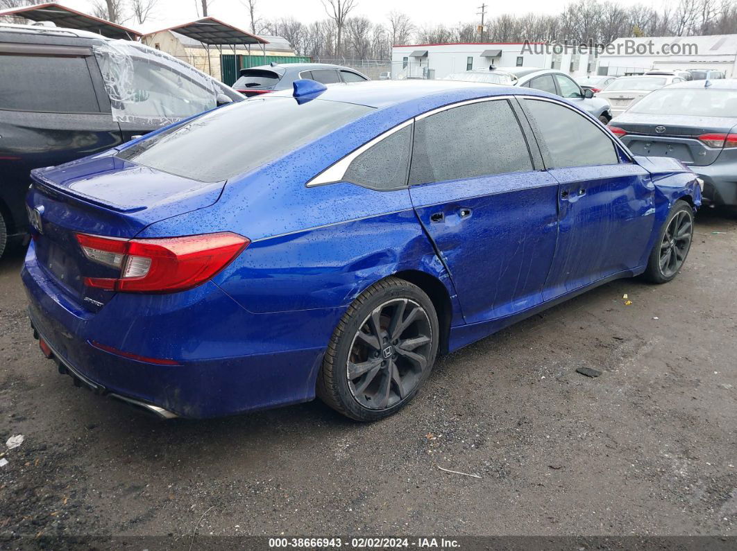 2018 Honda Accord Sport Blue vin: 1HGCV1F36JA137611