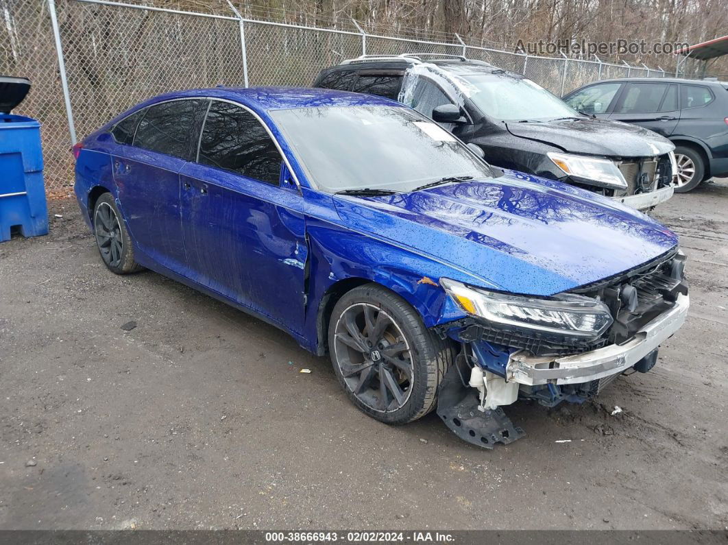 2018 Honda Accord Sport Blue vin: 1HGCV1F36JA137611