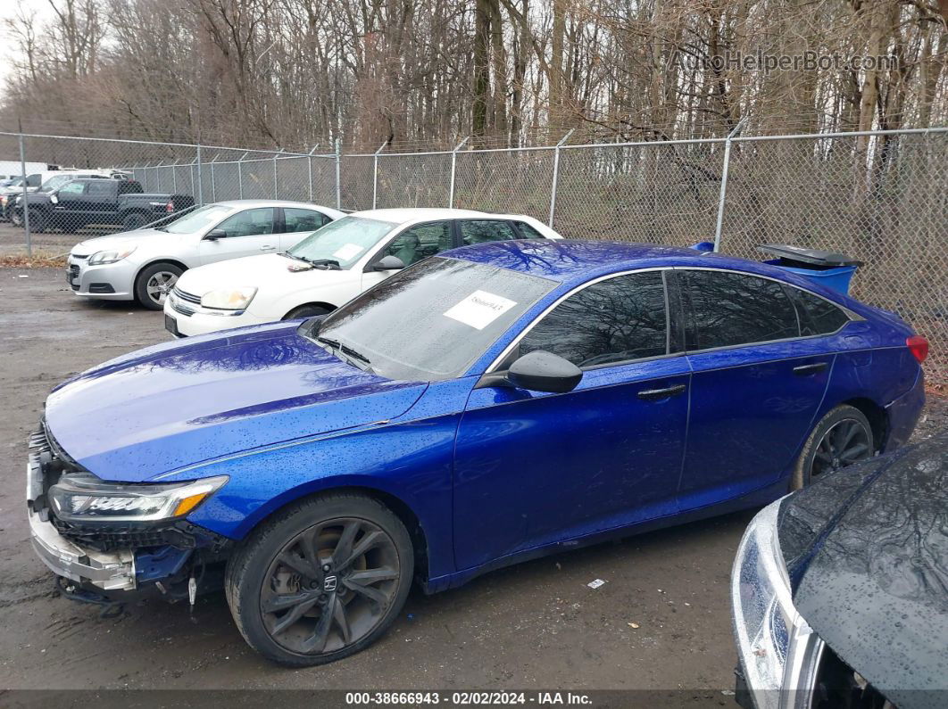 2018 Honda Accord Sport Blue vin: 1HGCV1F36JA137611