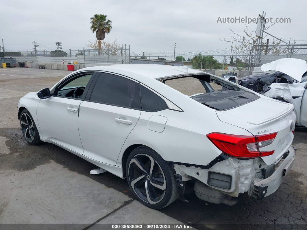 2018 Honda Accord Sport White vin: 1HGCV1F36JA257585