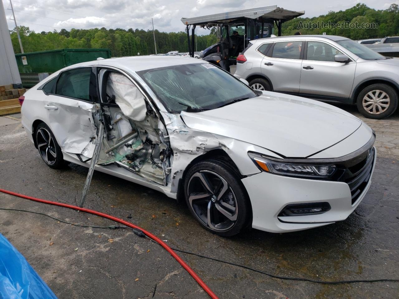 2019 Honda Accord Sport White vin: 1HGCV1F36KA019141