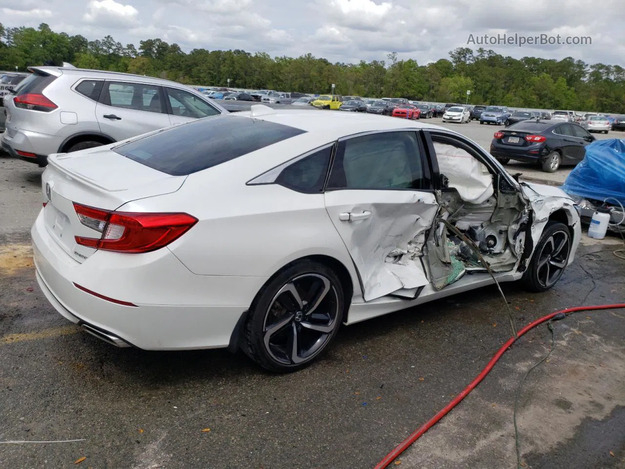 2019 Honda Accord Sport White vin: 1HGCV1F36KA019141