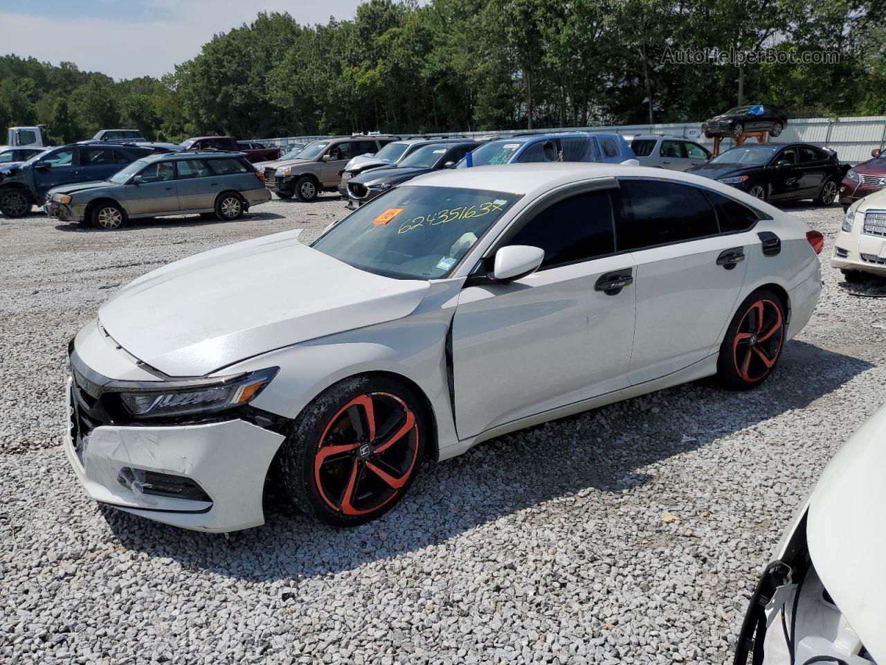 2019 Honda Accord Sport White vin: 1HGCV1F36KA019172