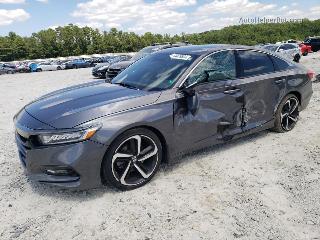 2019 Honda Accord Sport Серый vin: 1HGCV1F36KA023108