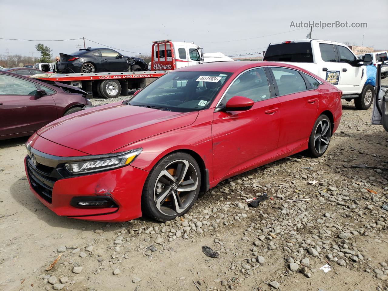 2019 Honda Accord Sport Red vin: 1HGCV1F36KA088217