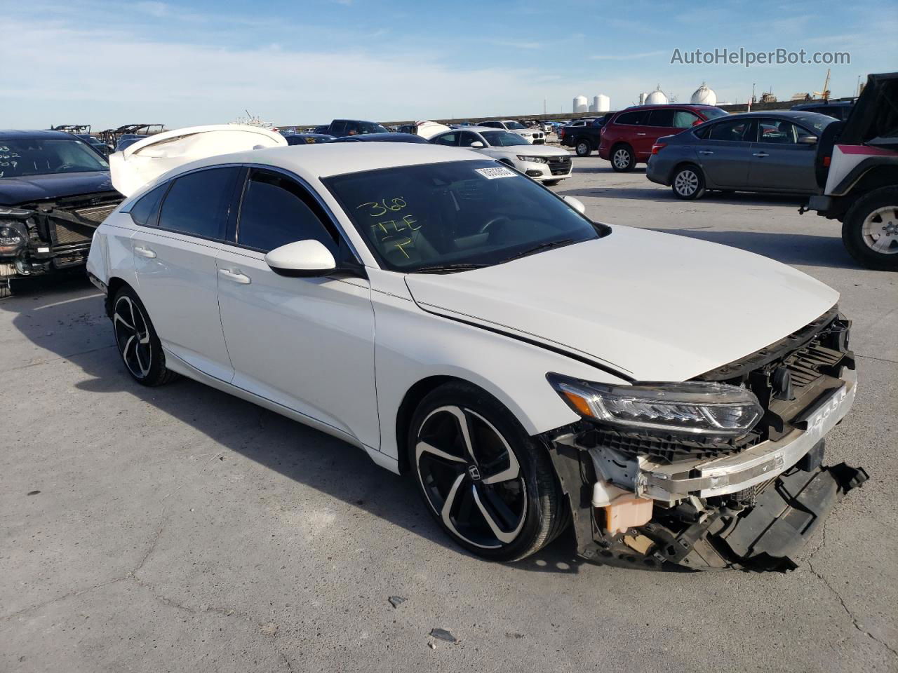 2019 Honda Accord Sport White vin: 1HGCV1F36KA142664