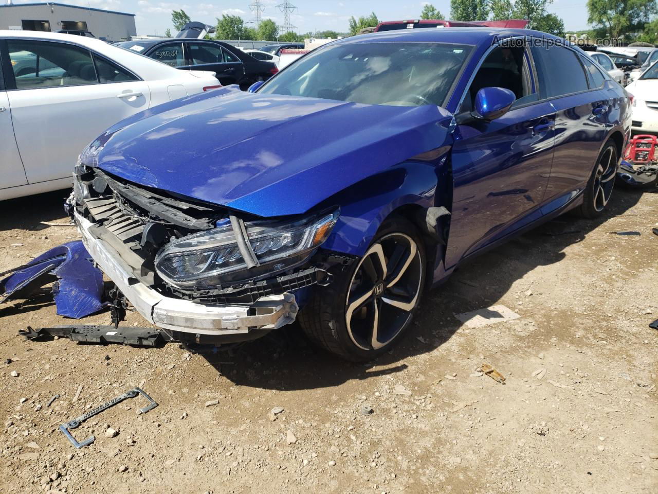 2020 Honda Accord Sport Blue vin: 1HGCV1F36LA109875