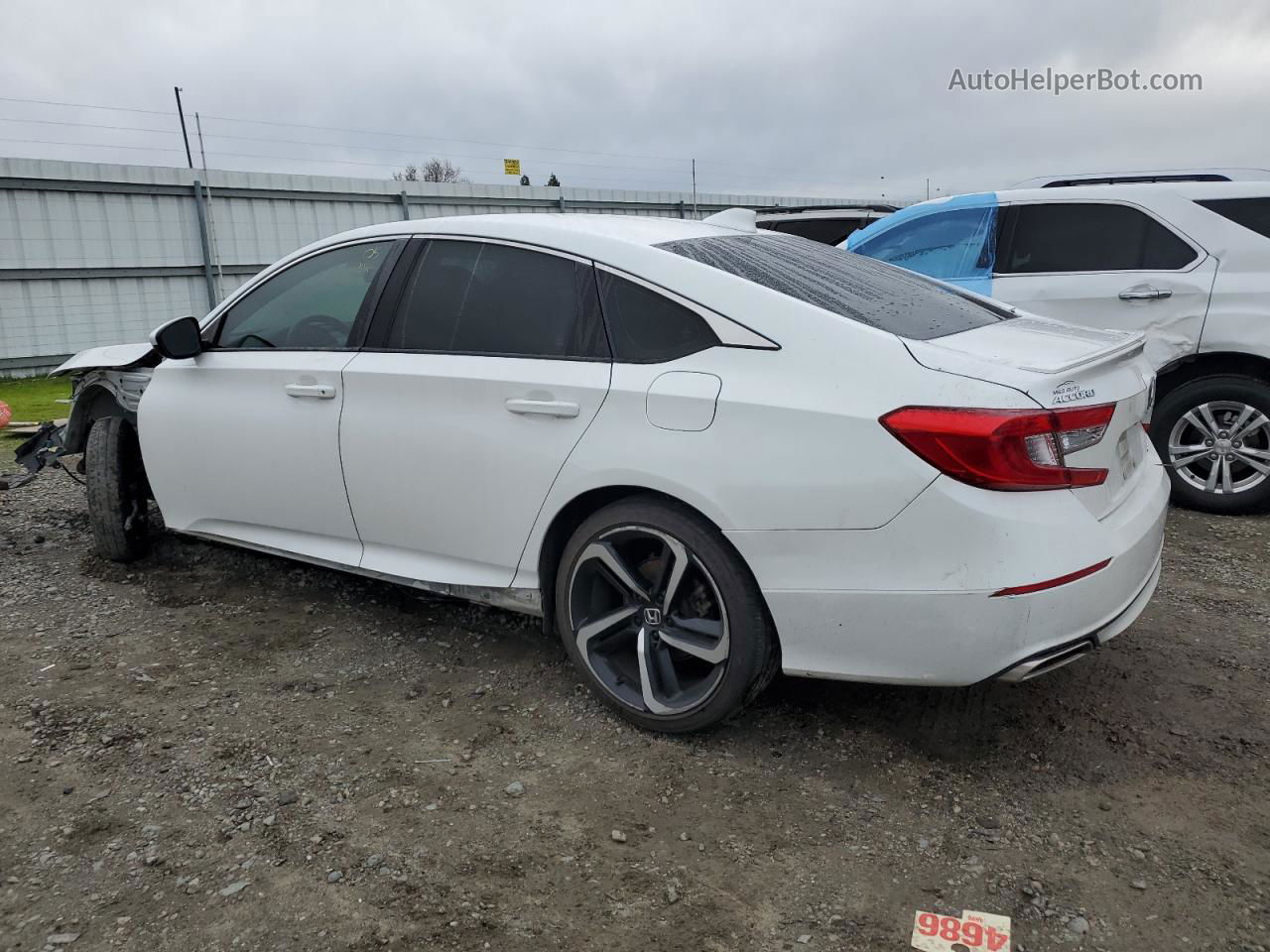 2018 Honda Accord Sport White vin: 1HGCV1F37JA095370