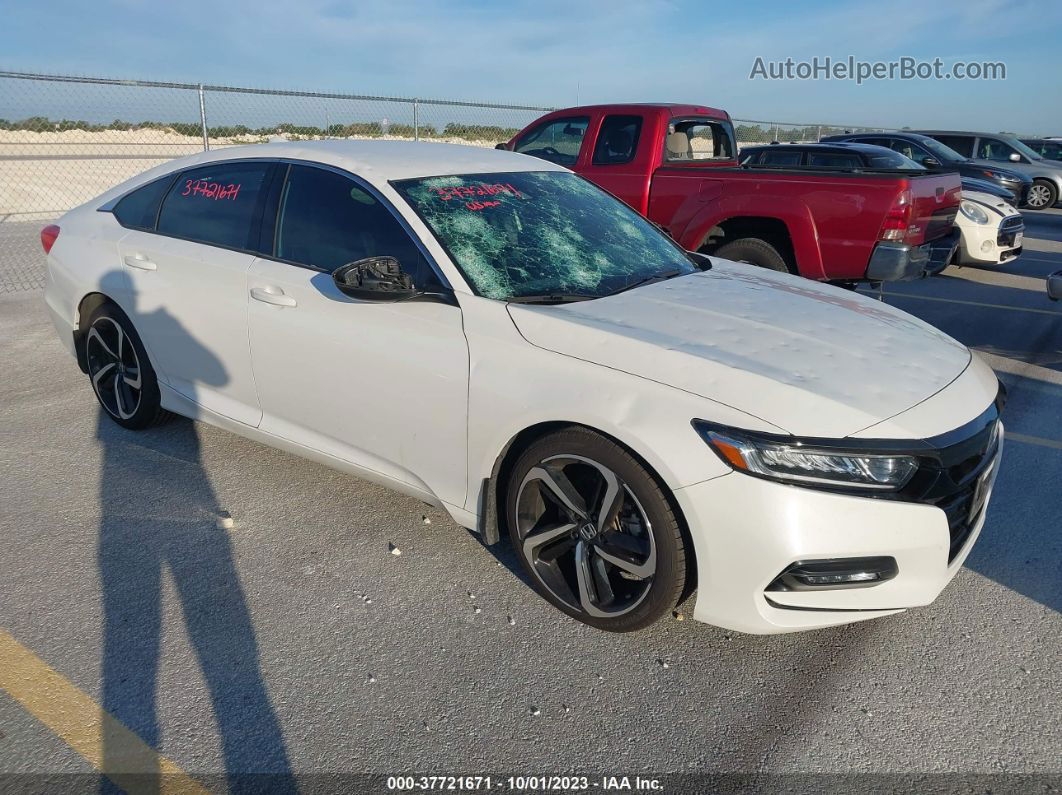 2018 Honda Accord Sport White vin: 1HGCV1F37JA102138