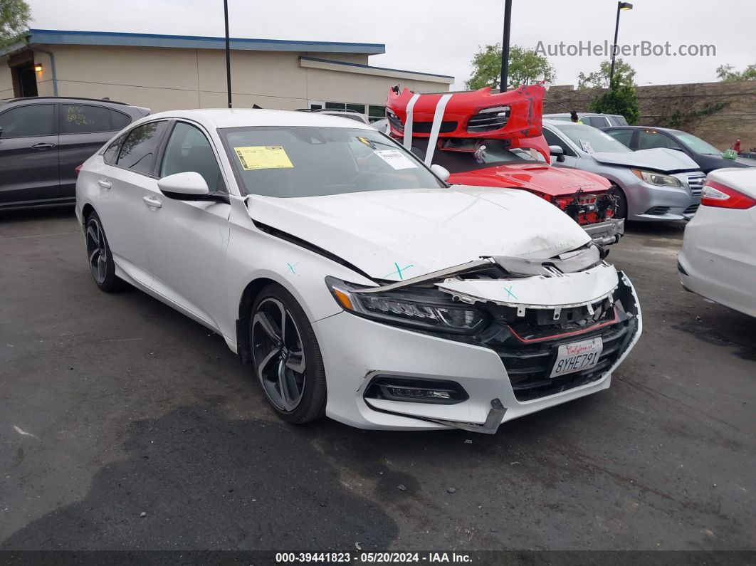 2018 Honda Accord Sport White vin: 1HGCV1F37JA122440