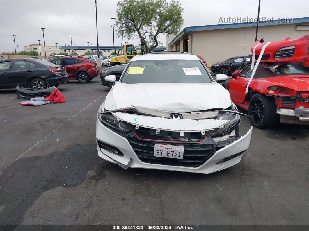 2018 Honda Accord Sport White vin: 1HGCV1F37JA122440