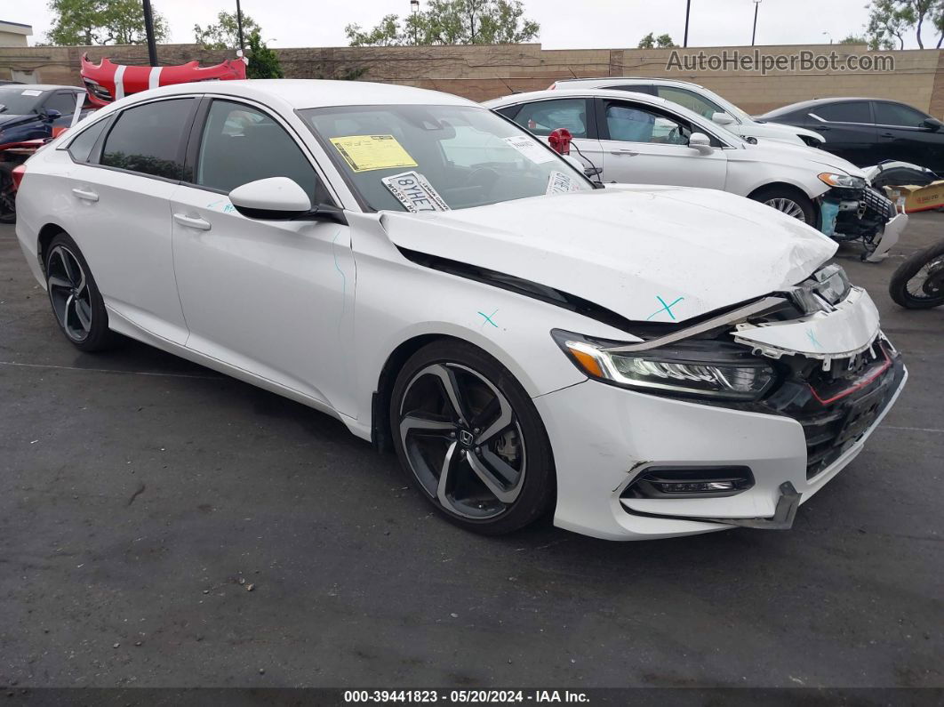 2018 Honda Accord Sport White vin: 1HGCV1F37JA122440