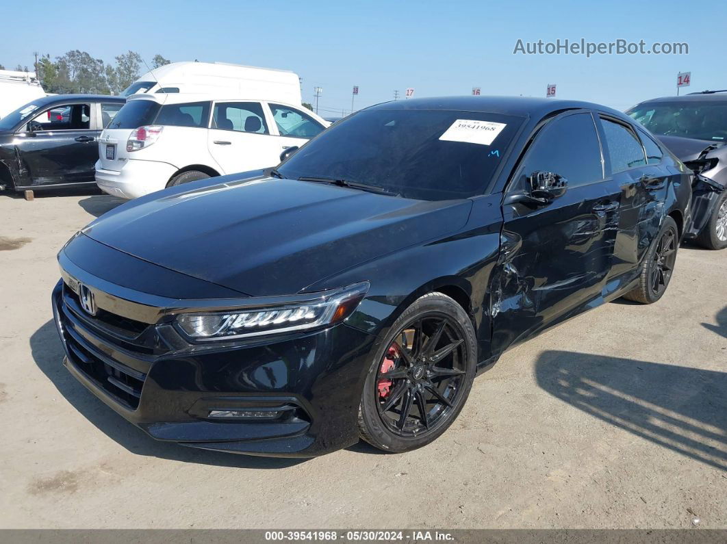 2018 Honda Accord Sport Черный vin: 1HGCV1F37JA207293