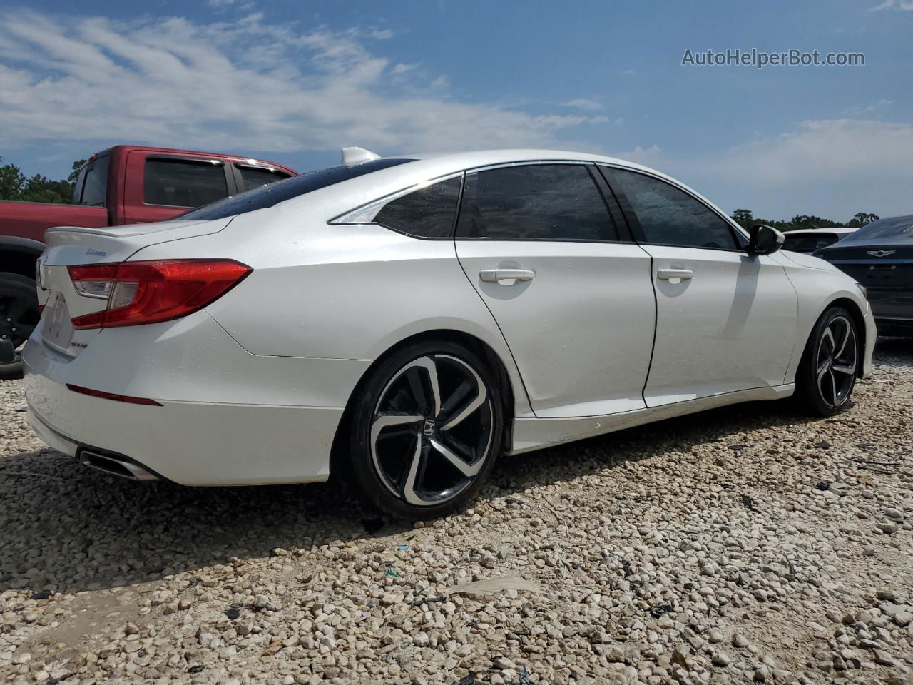 2018 Honda Accord Sport White vin: 1HGCV1F37JA255621