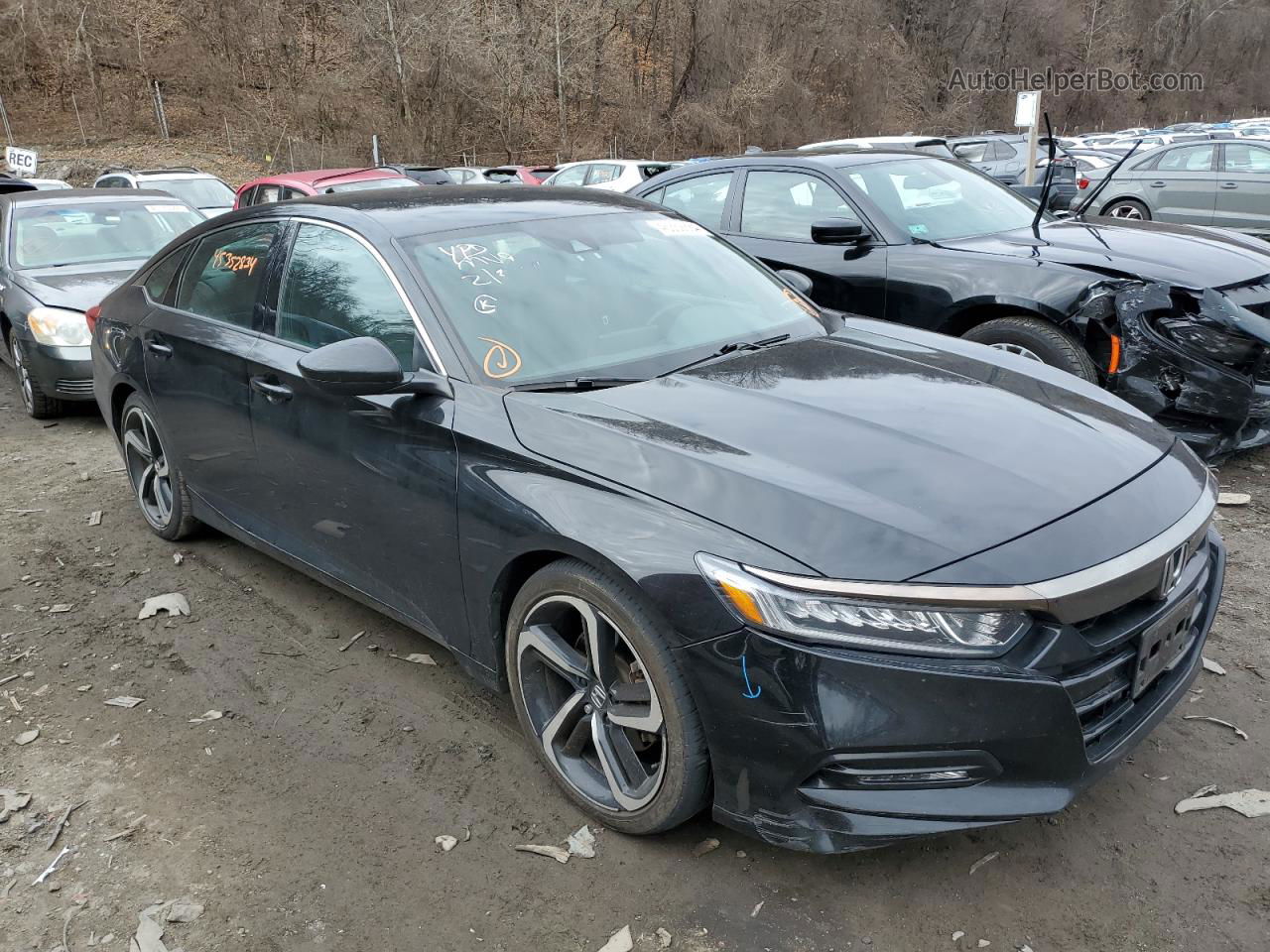 2018 Honda Accord Sport Черный vin: 1HGCV1F37JA268823