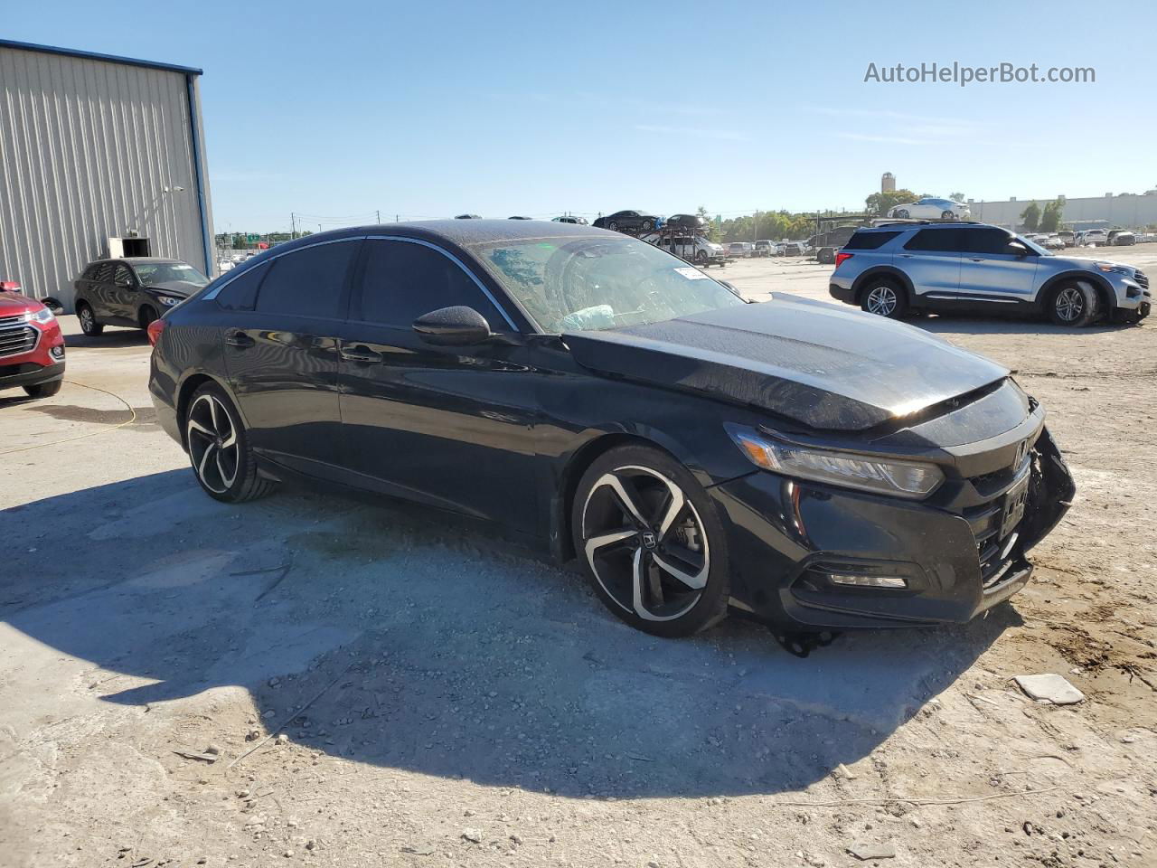 2019 Honda Accord Sport Черный vin: 1HGCV1F37KA103422