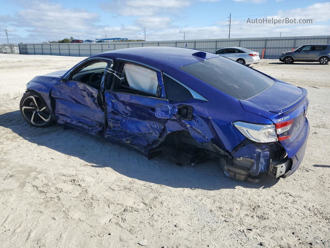 2019 Honda Accord Sport Blue vin: 1HGCV1F37KA105655