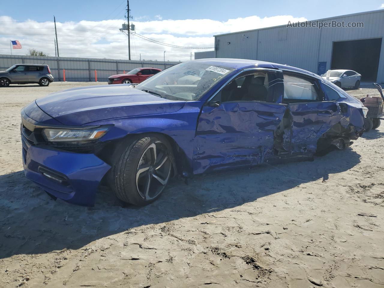 2019 Honda Accord Sport Blue vin: 1HGCV1F37KA105655