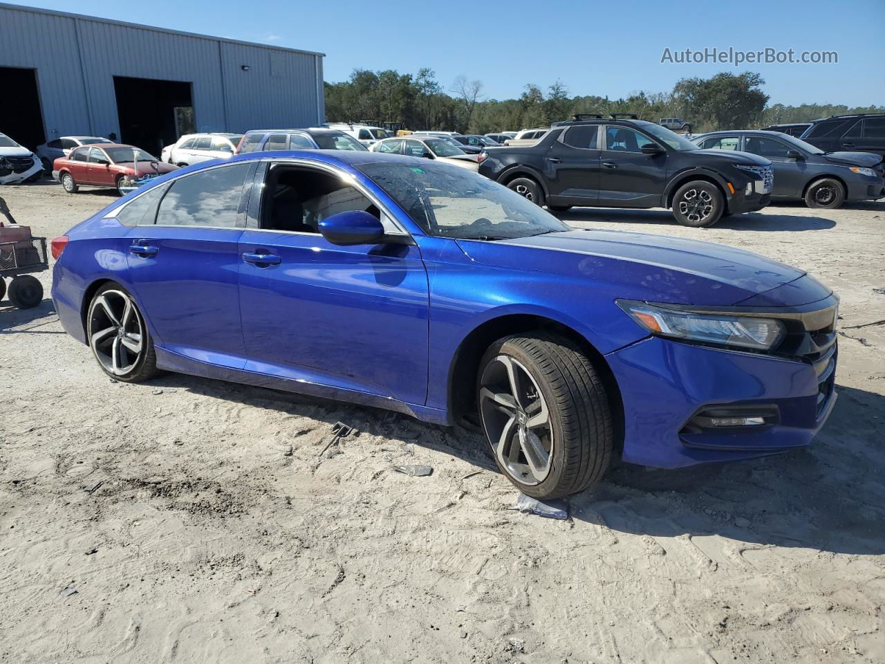 2019 Honda Accord Sport Blue vin: 1HGCV1F37KA105655