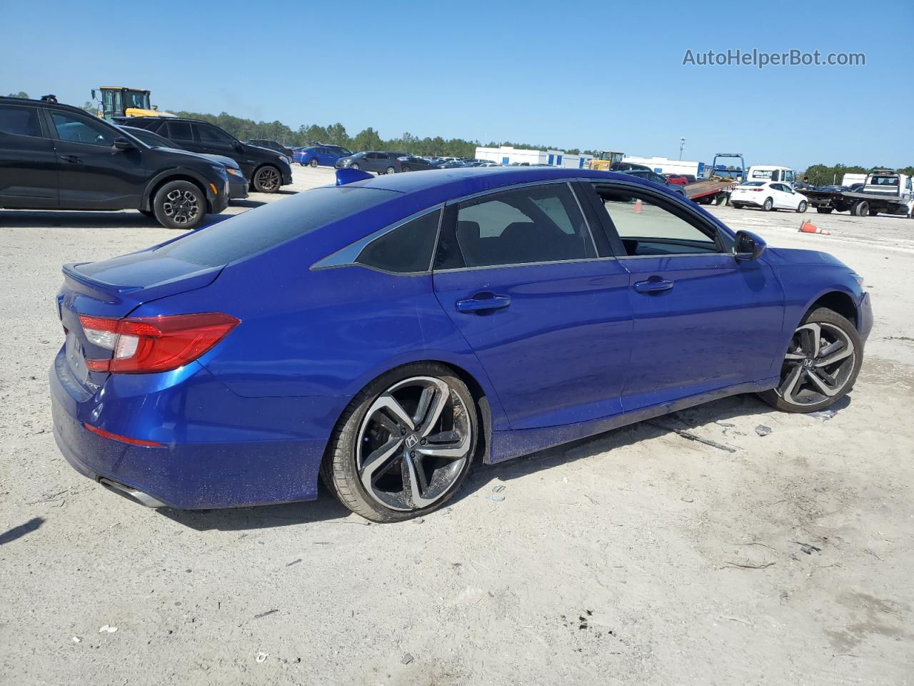 2019 Honda Accord Sport Blue vin: 1HGCV1F37KA105655