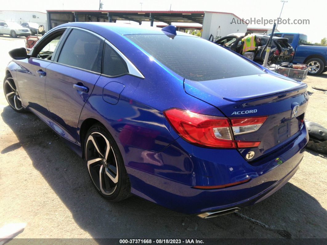 2019 Honda Accord Sedan Sport 1.5t Blue vin: 1HGCV1F37KA140356