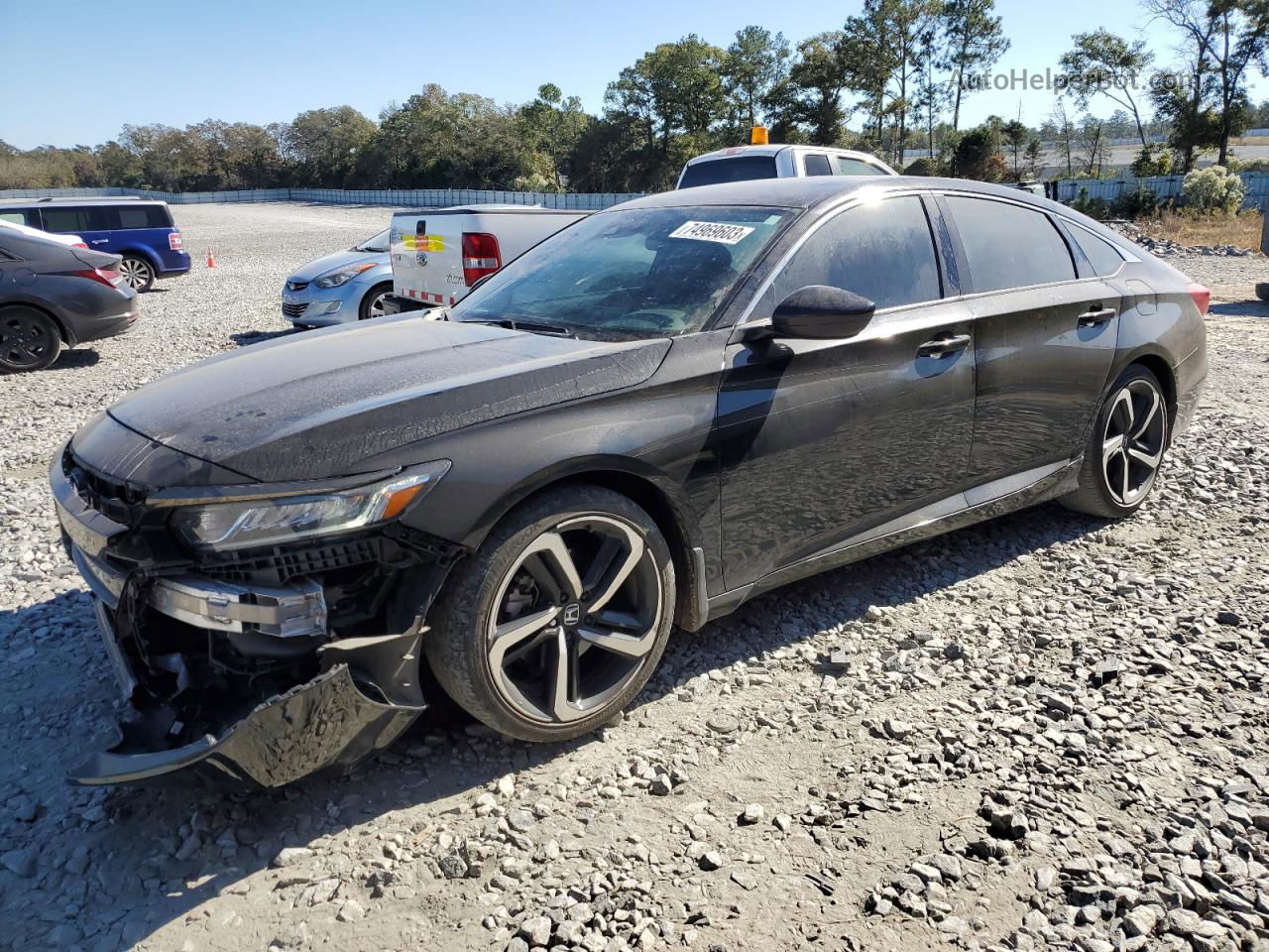 2019 Honda Accord Sport Черный vin: 1HGCV1F37KA177245