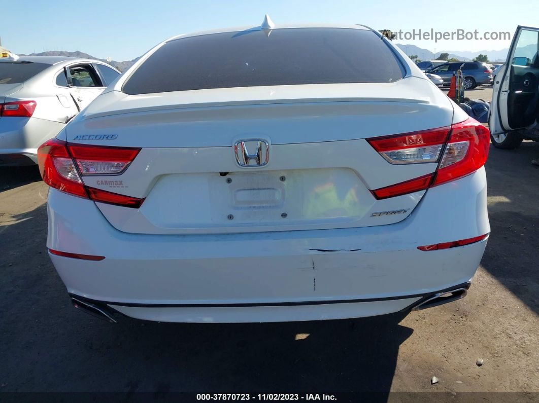 2018 Honda Accord Sport White vin: 1HGCV1F38JA102438